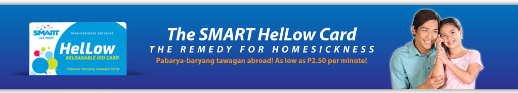 With the Smart HelLow Card, Smart subscribers in the Philippines can call abroad for as low as P2.50/min!
